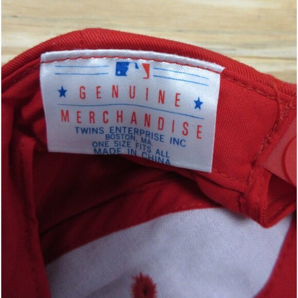 VINTAGE Cincinnati Reds Hat Cap Snapback Red Baseball MLB Twins Enterprise - Picture 9 of 10